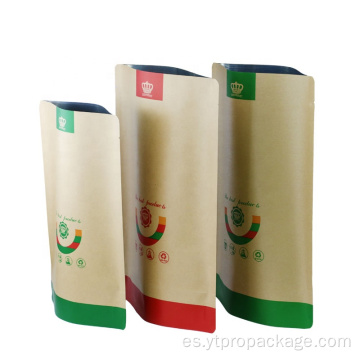 Cremallera de papel Kraft biodegradable Reciclar la bolsa con cierre de cremallera